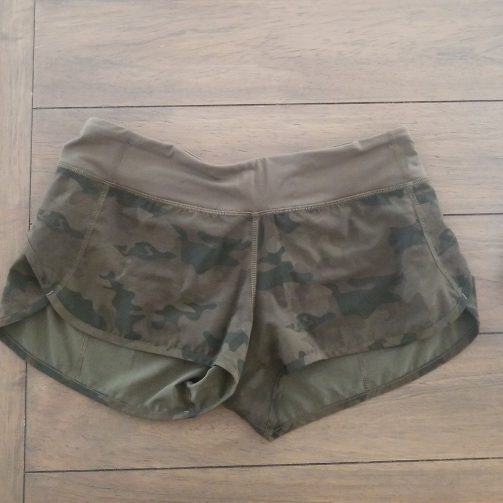 Lululemon Green Fatigue Speed Shorts Size 6
